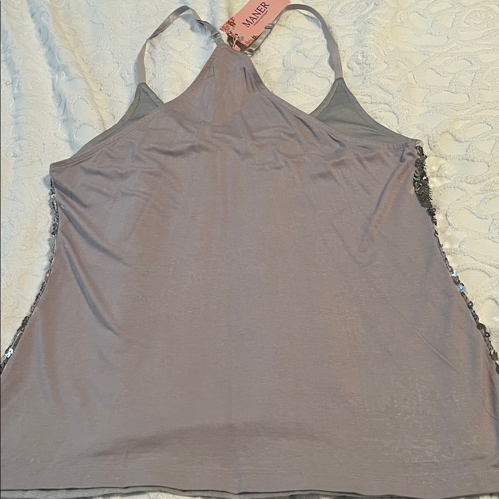 Glamorous Silver Sequin Camisole - Picture 5 of 6